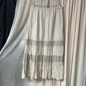 Style & Co Skirt beige Pull On Cotton A-line Size Medium
